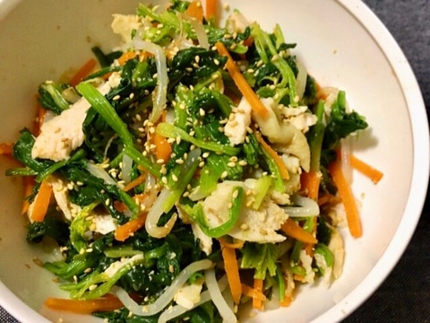 作り置きに♪鶏むね肉とほうれん草の胡麻和え